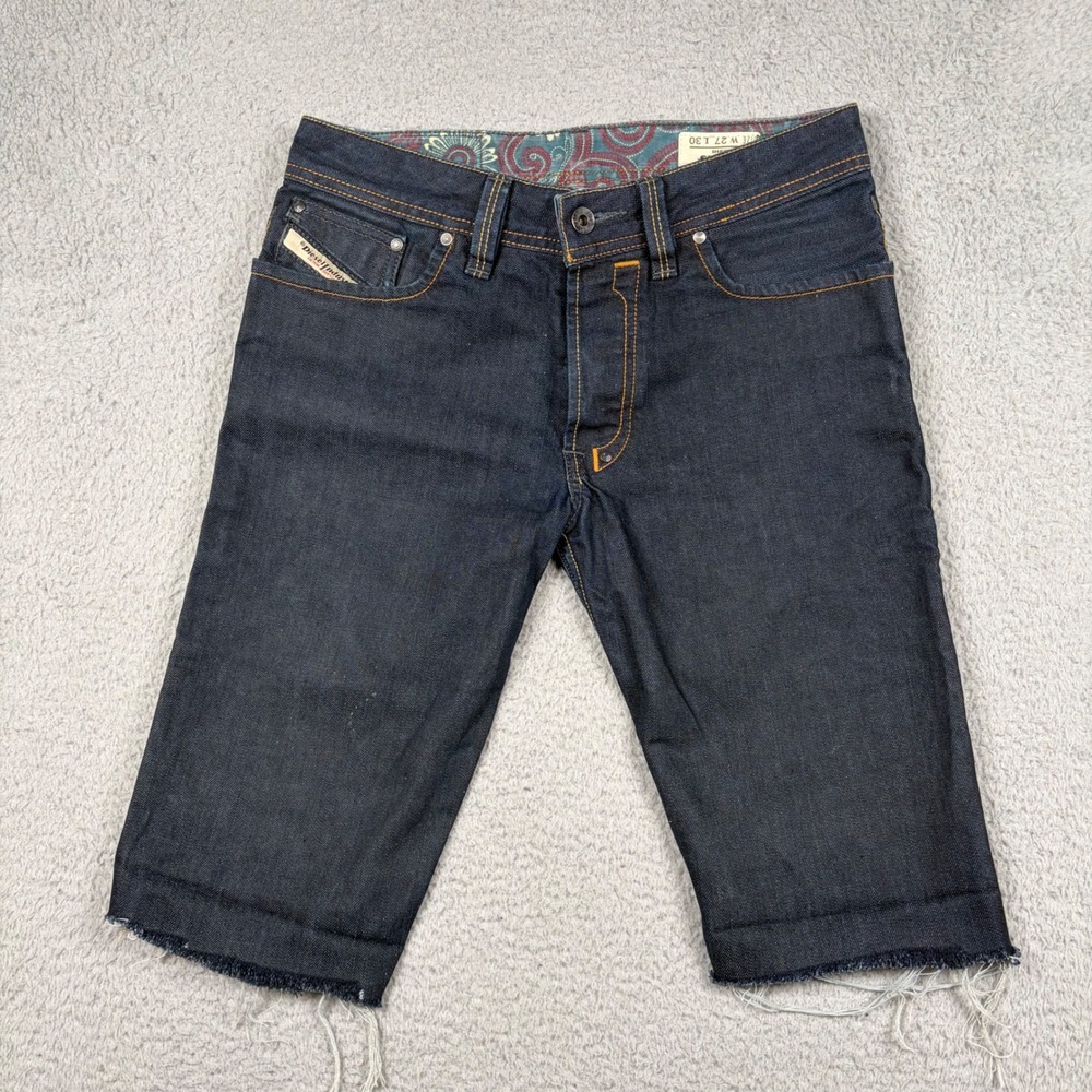 Diesel Shazor Mens Denim Shorts Raw Hem‎ Made in Italy W27 Y2k Skater Streetwer